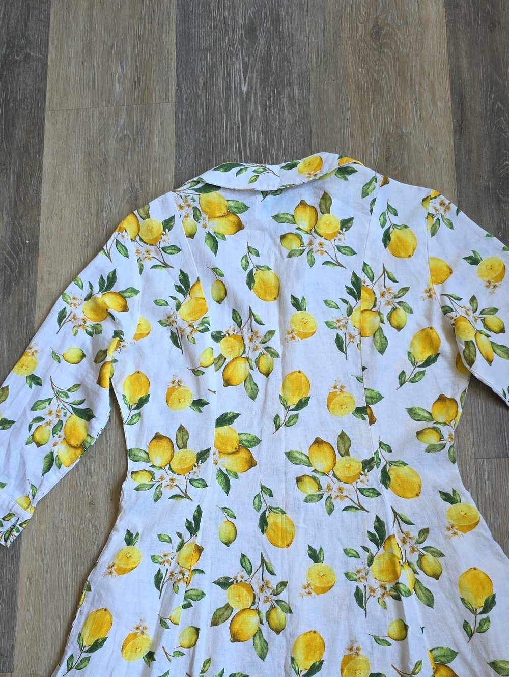 Cynthia Rowley White Midi Shirt Dress with Yellow Lemon Print - Picture 15 of 16